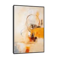 Circular motions on beige - ArtDeco Canvas