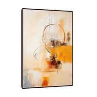 Circular motions on beige - ArtDeco Canvas