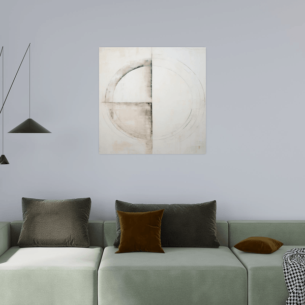 Circular symmetry on beige - ArtDeco Canvas