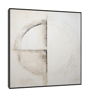 Circular symmetry on beige - ArtDeco Canvas