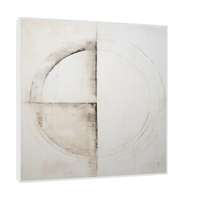 Circular symmetry on beige - ArtDeco Canvas