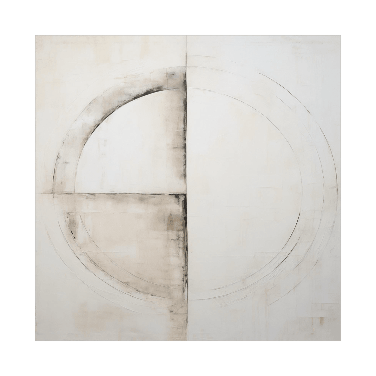 Circular symmetry on beige - ArtDeco Canvas