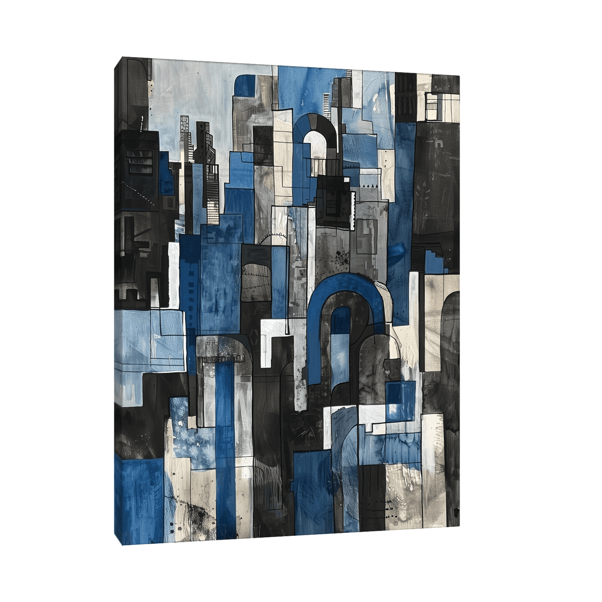 City in blue - ArtDeco Canvas