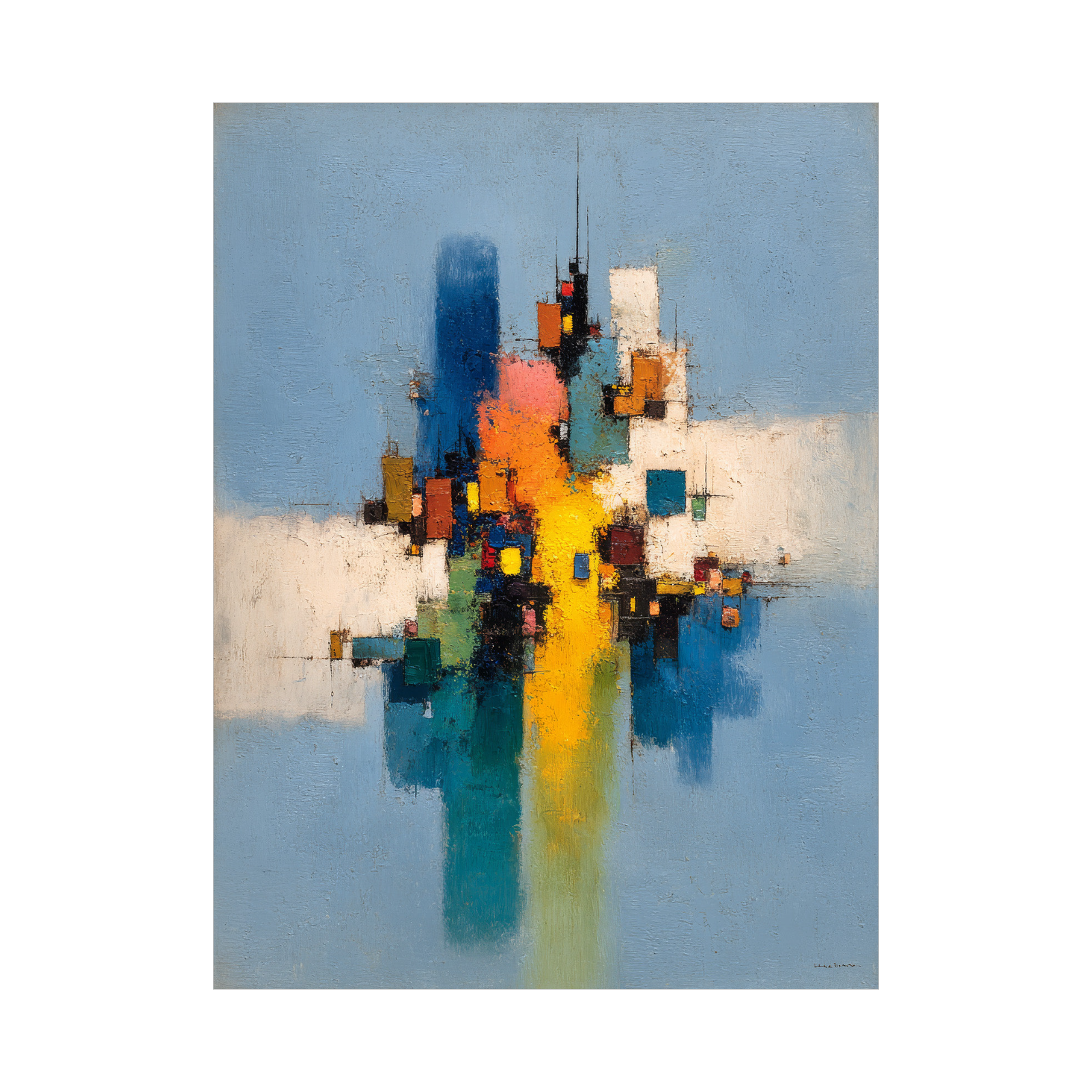 City of Color – Abstract Geometric Composition with Reflections