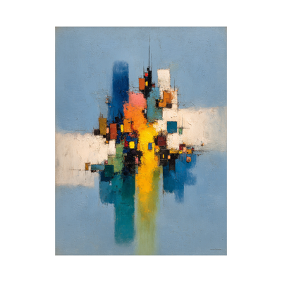 City of Color – Abstract Geometric Composition with Reflections