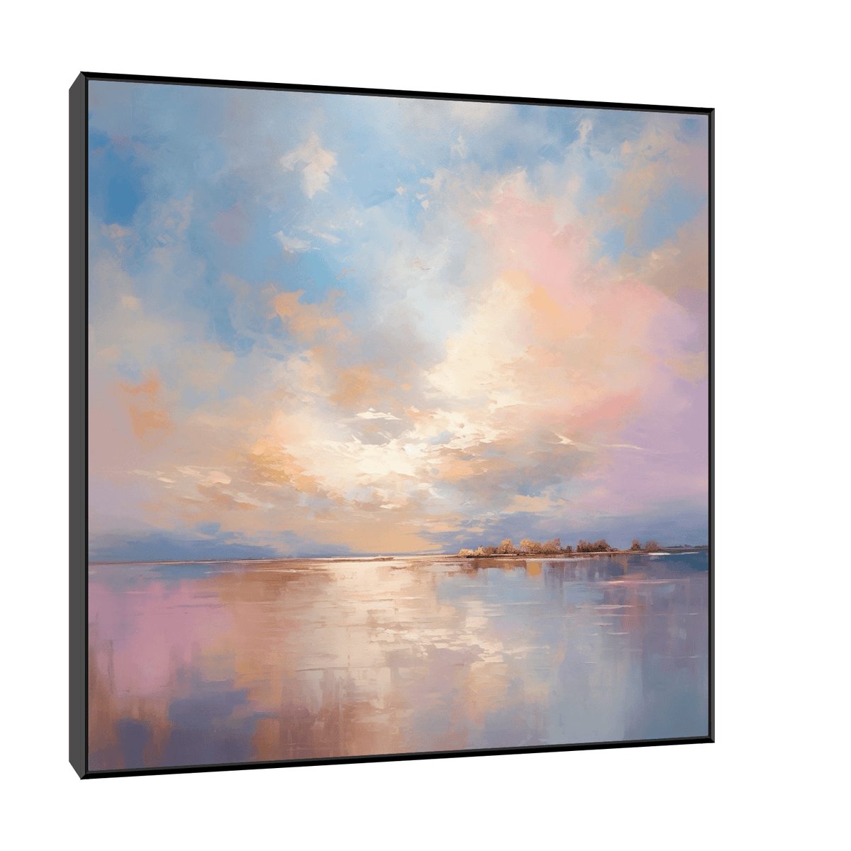 Cloudy day over the lake - ArtDeco Canvas