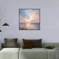 Cloudy day over the lake - ArtDeco Canvas