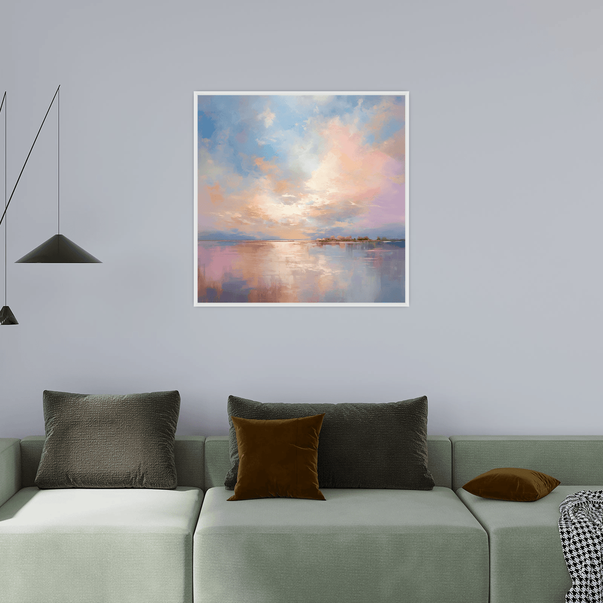 Cloudy day over the lake - ArtDeco Canvas