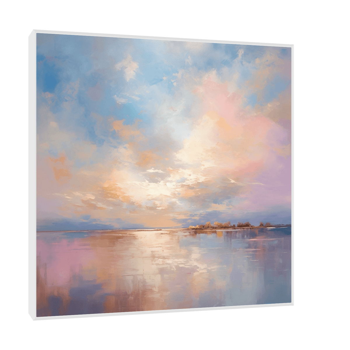 Cloudy day over the lake - ArtDeco Canvas