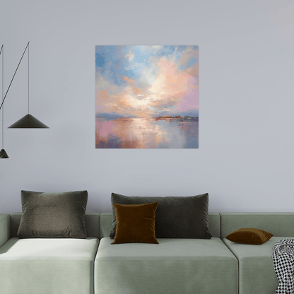 Cloudy day over the lake - ArtDeco Canvas