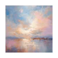 Cloudy day over the lake - ArtDeco Canvas