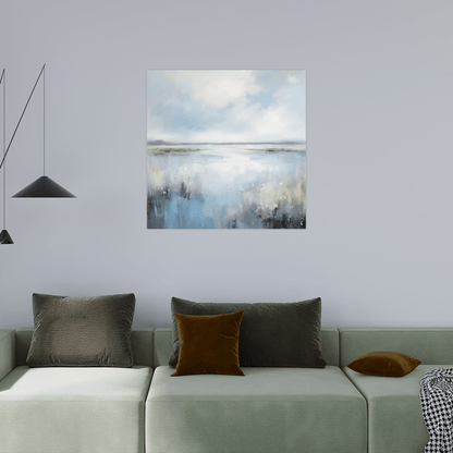 Cold morning over the lake - ArtDeco Canvas