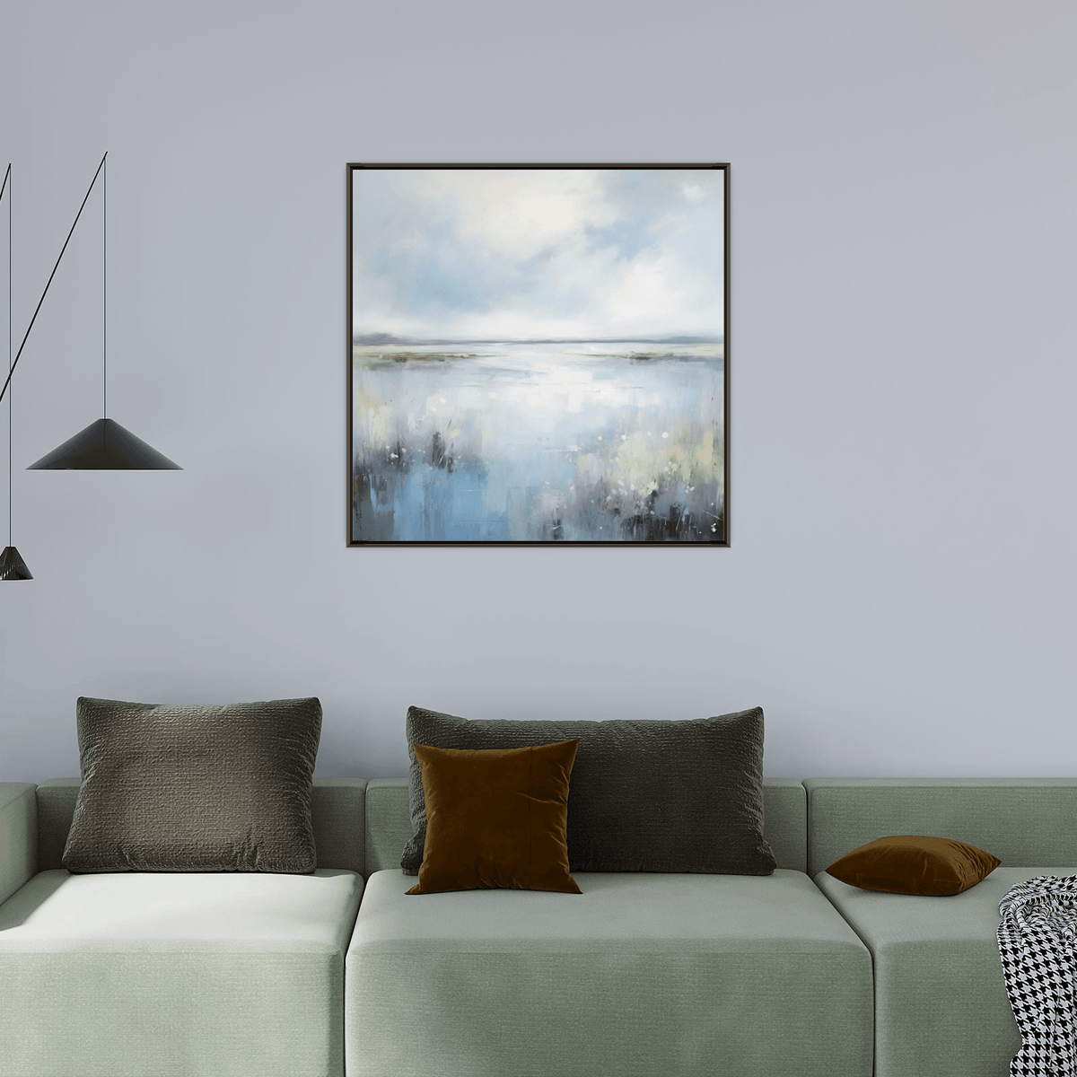 Cold morning over the lake - ArtDeco Canvas
