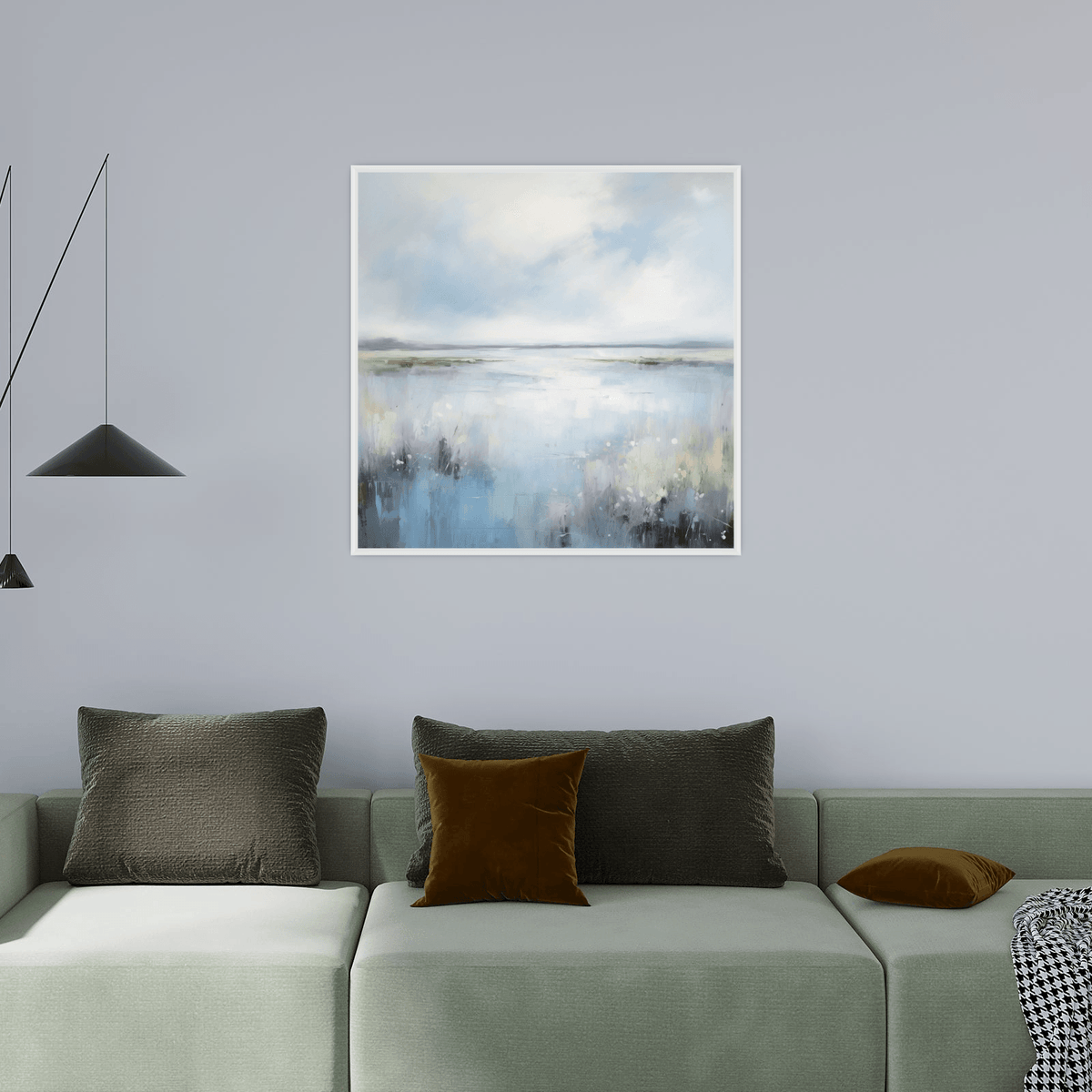 Cold morning over the lake - ArtDeco Canvas