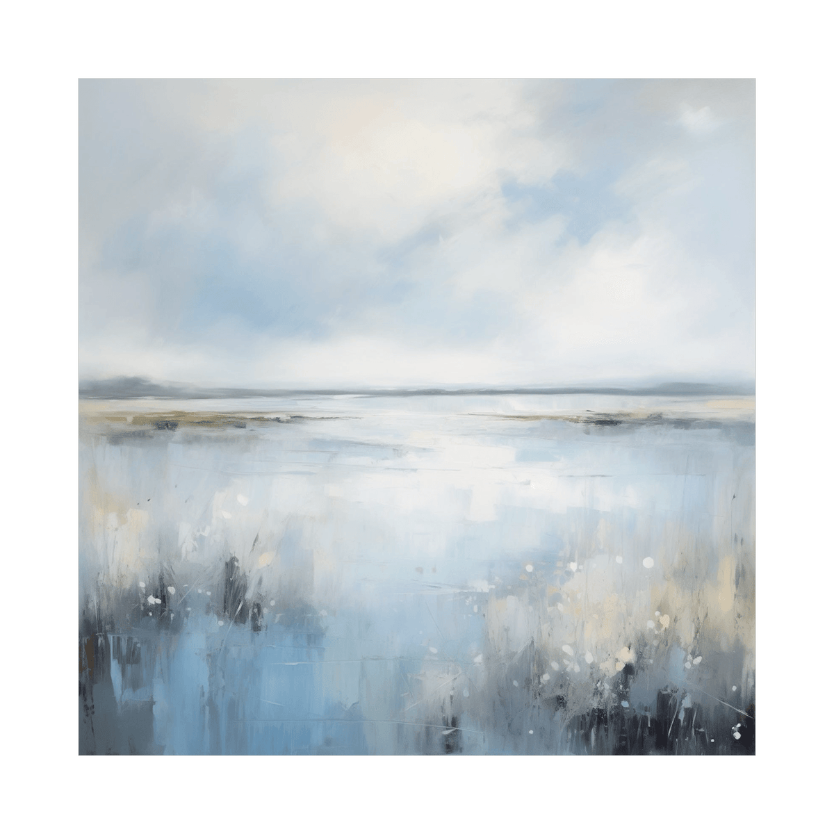 Cold morning over the lake - ArtDeco Canvas