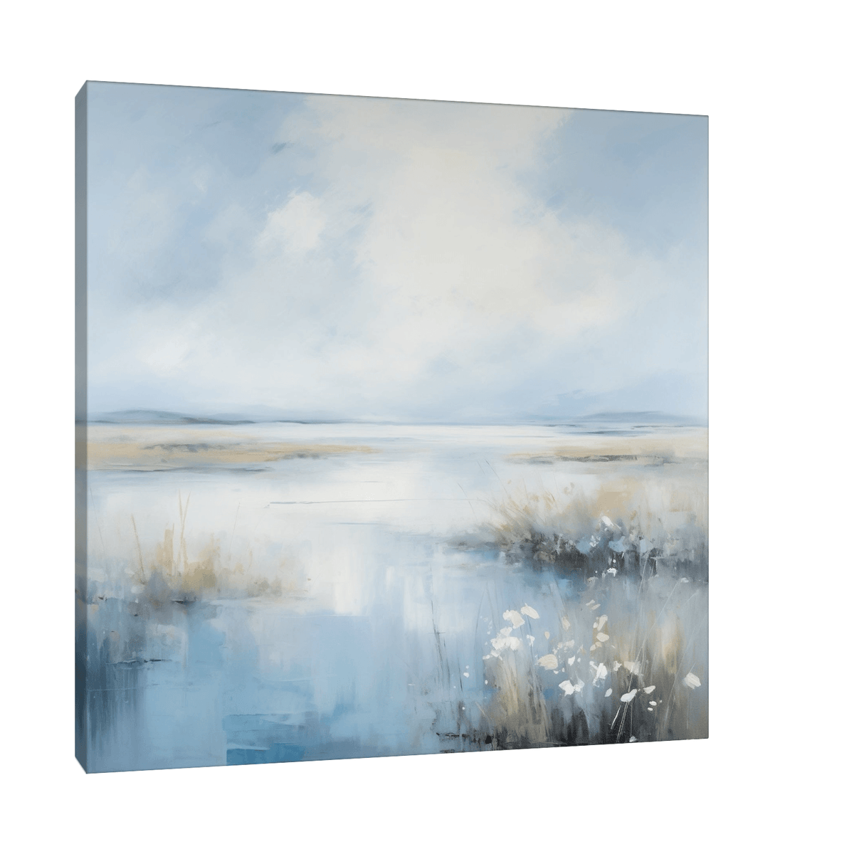 Cold seaside morning in blue - ArtDeco Canvas