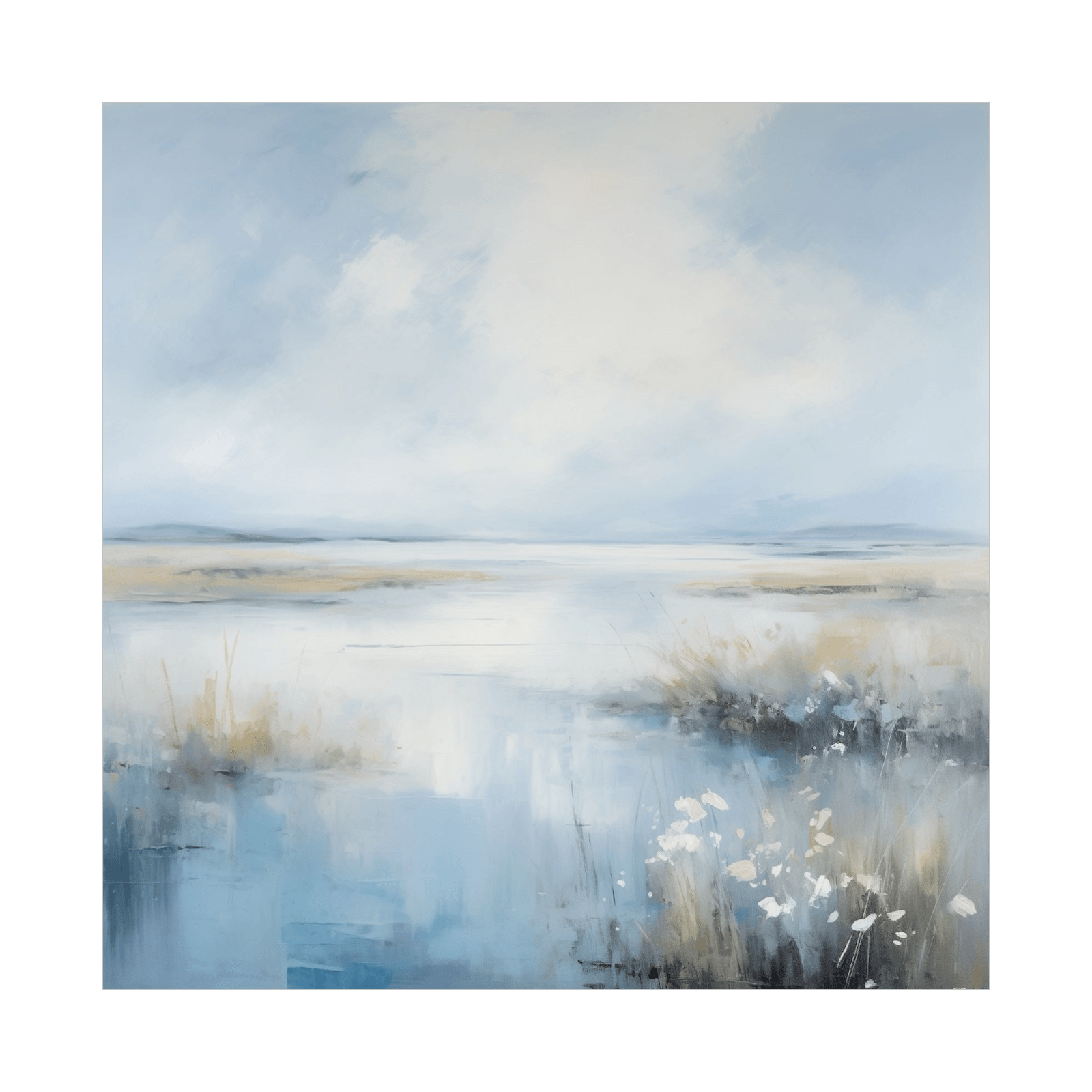 Cold seaside morning in blue - ArtDeco Canvas