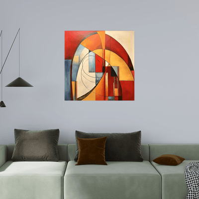 Colorful arches on beige - ArtDeco Canvas
