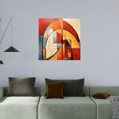 Colorful arches on beige - ArtDeco Canvas