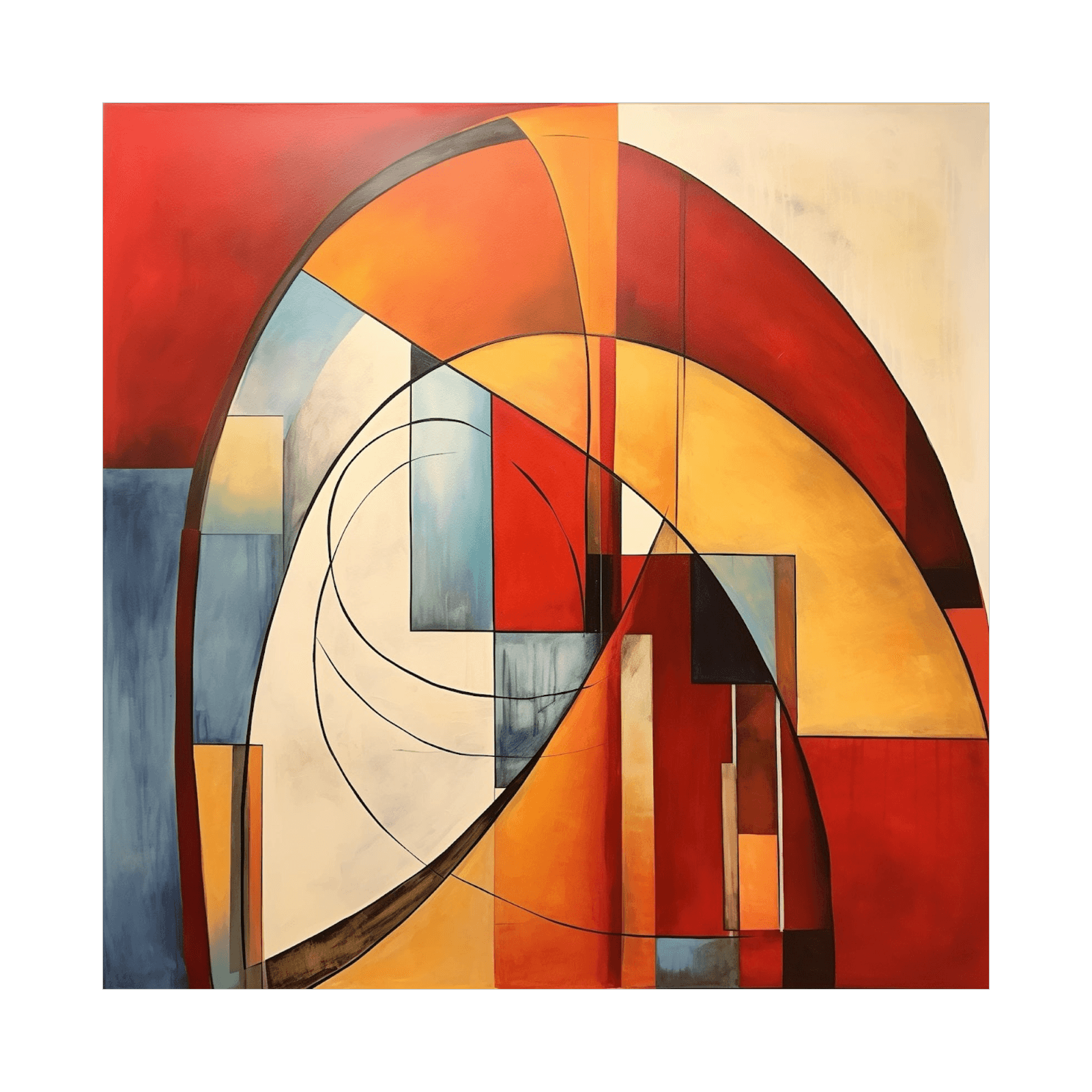 Colorful arches on beige - ArtDeco Canvas