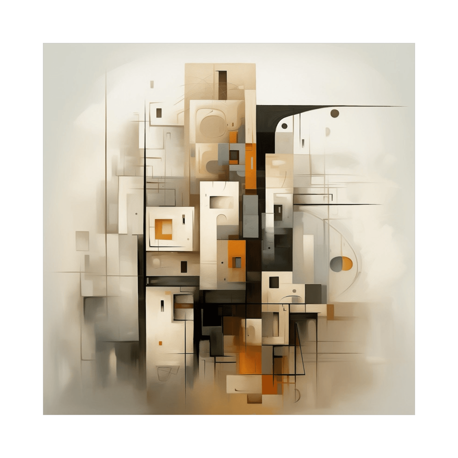 Colorful set of buildings - ArtDeco Canvas
