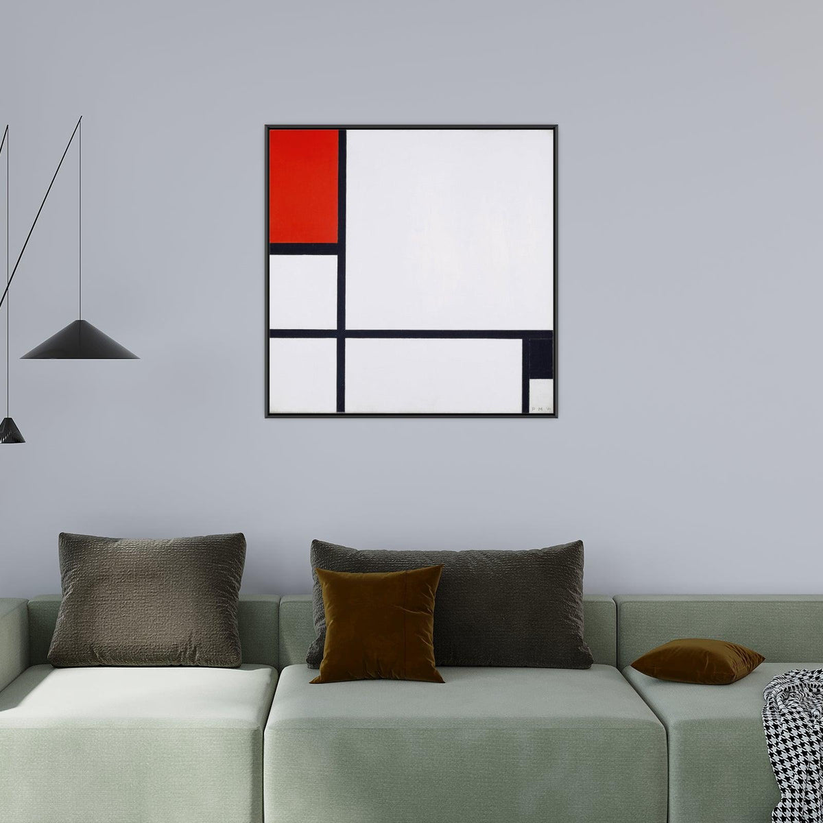 Composition No. I, with Red and Black, Piet Mondrian - ArtDeco Canvas