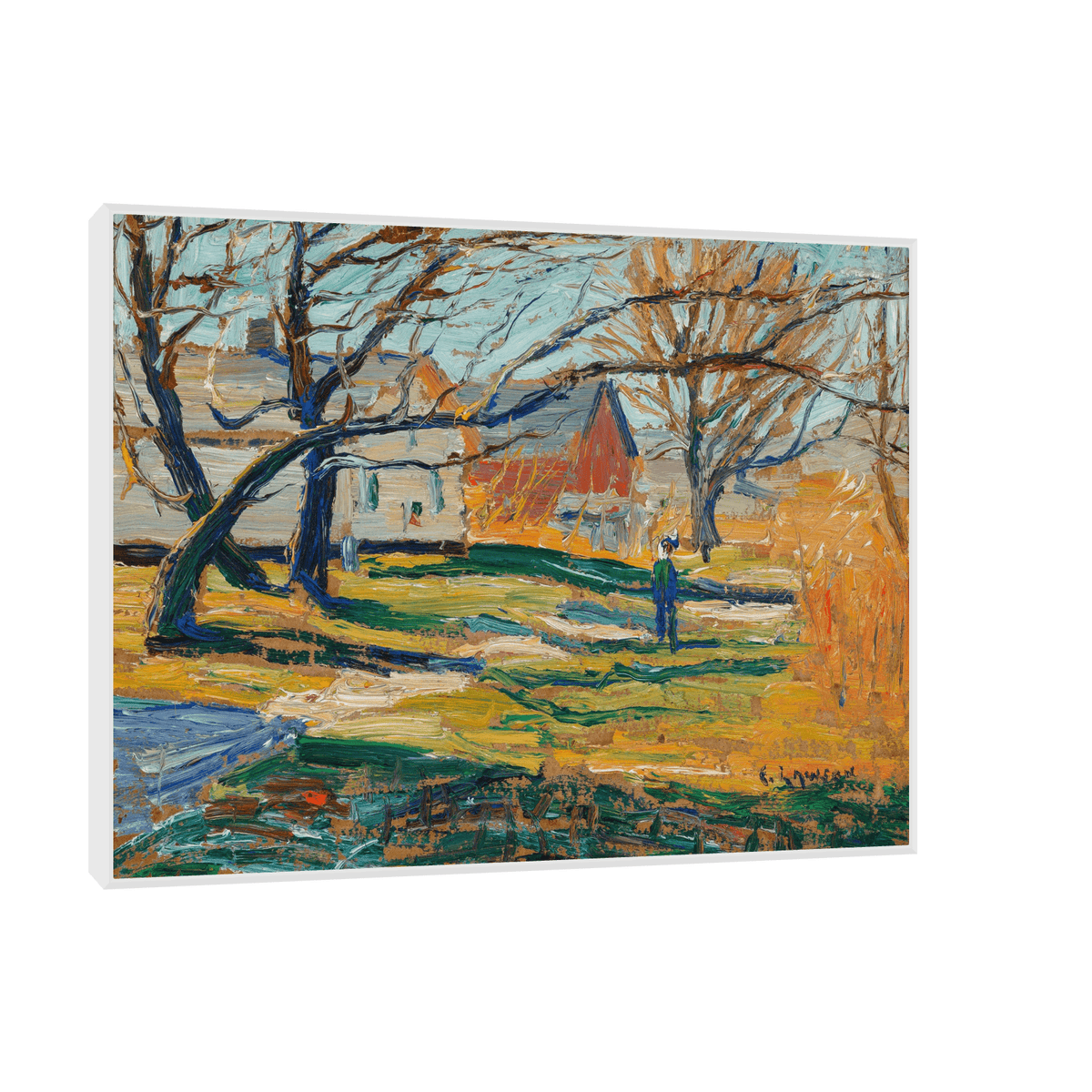 Country Farmhouse, Ernest Lawson - ArtDeco Canvas