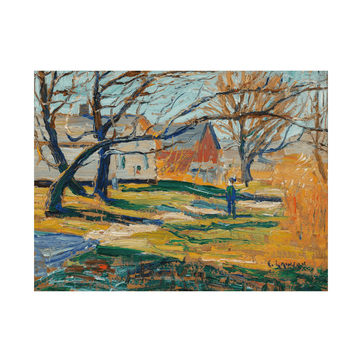 Country Farmhouse, Ernest Lawson - ArtDeco Canvas