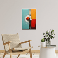 Crossing paths on blue - ArtDeco Canvas