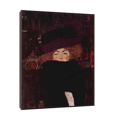 Dame Mit Hut Und Federboa, Gustav Klimt - ArtDeco Canvas