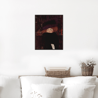 Dame Mit Hut Und Federboa, Gustav Klimt - ArtDeco Canvas