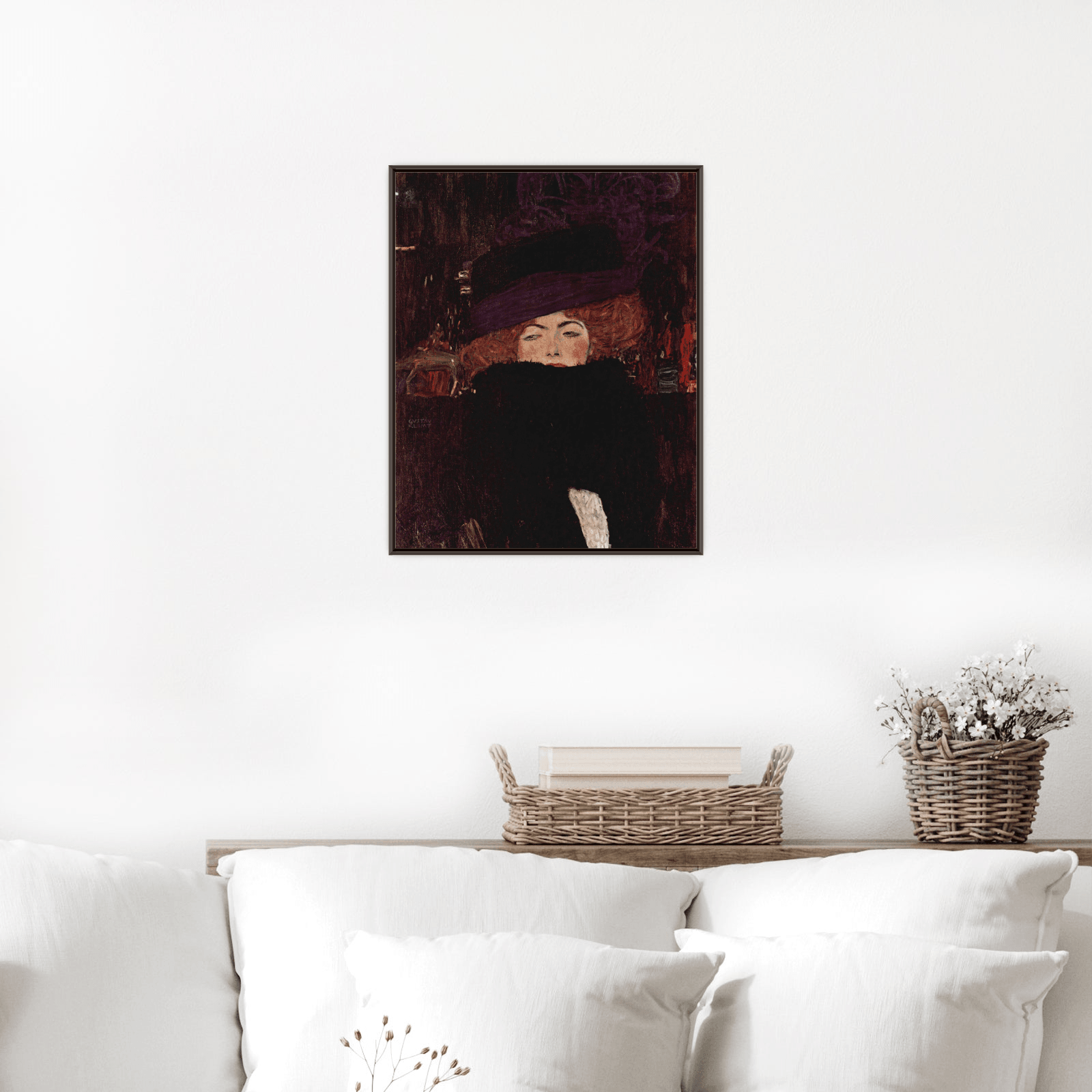 Dame Mit Hut Und Federboa, Gustav Klimt - ArtDeco Canvas