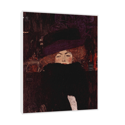 Dame Mit Hut Und Federboa, Gustav Klimt - ArtDeco Canvas