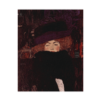 Dame Mit Hut Und Federboa, Gustav Klimt - ArtDeco Canvas
