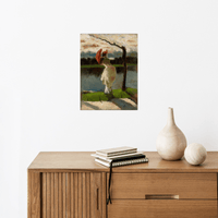 Dame mit Sonnenschirm am Ufer der Loire, Lesser Ury - ArtDeco Canvas