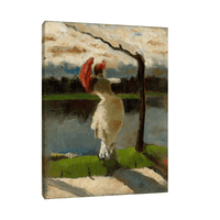 Dame mit Sonnenschirm am Ufer der Loire, Lesser Ury - ArtDeco Canvas