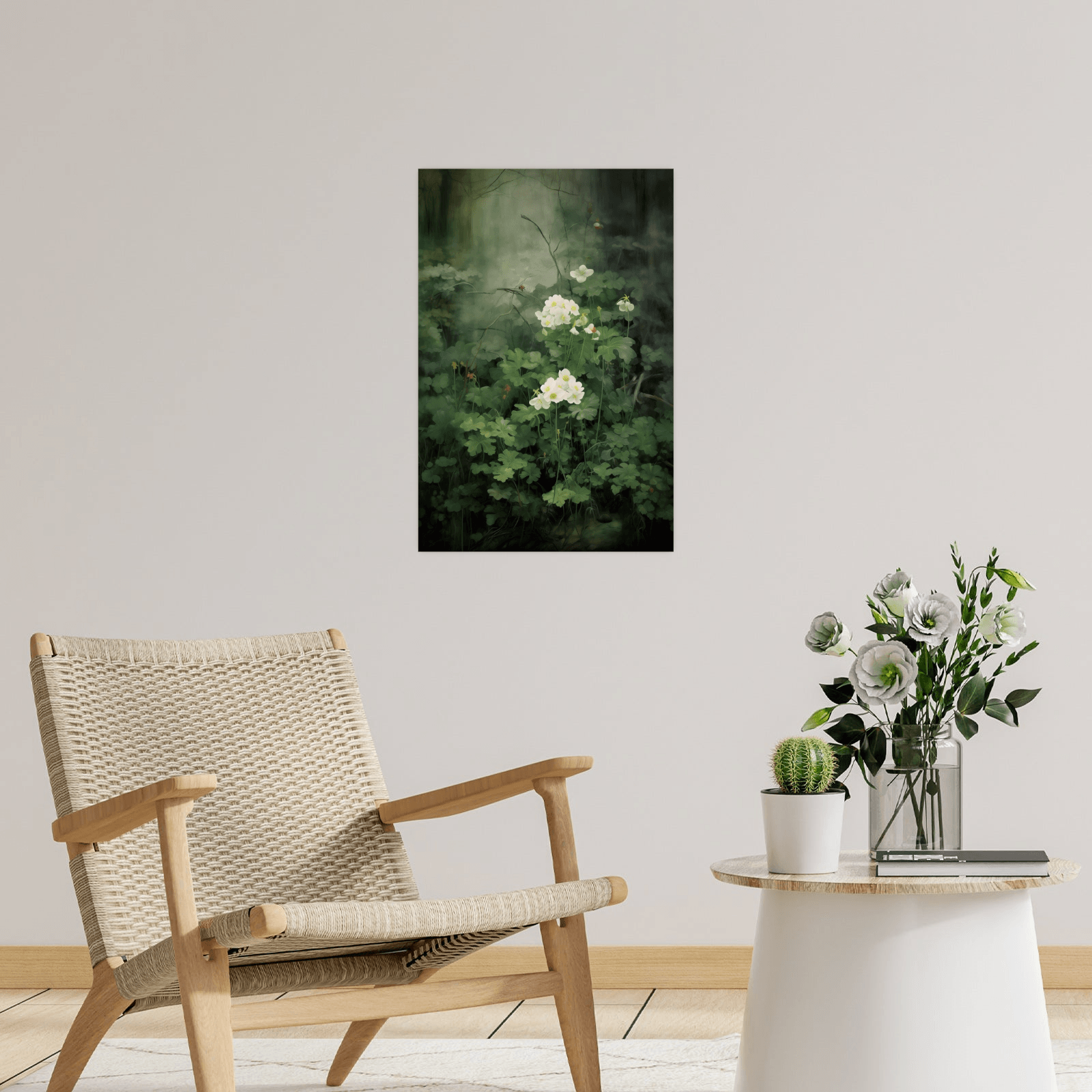 Deep forest floral scene - ArtDeco Canvas