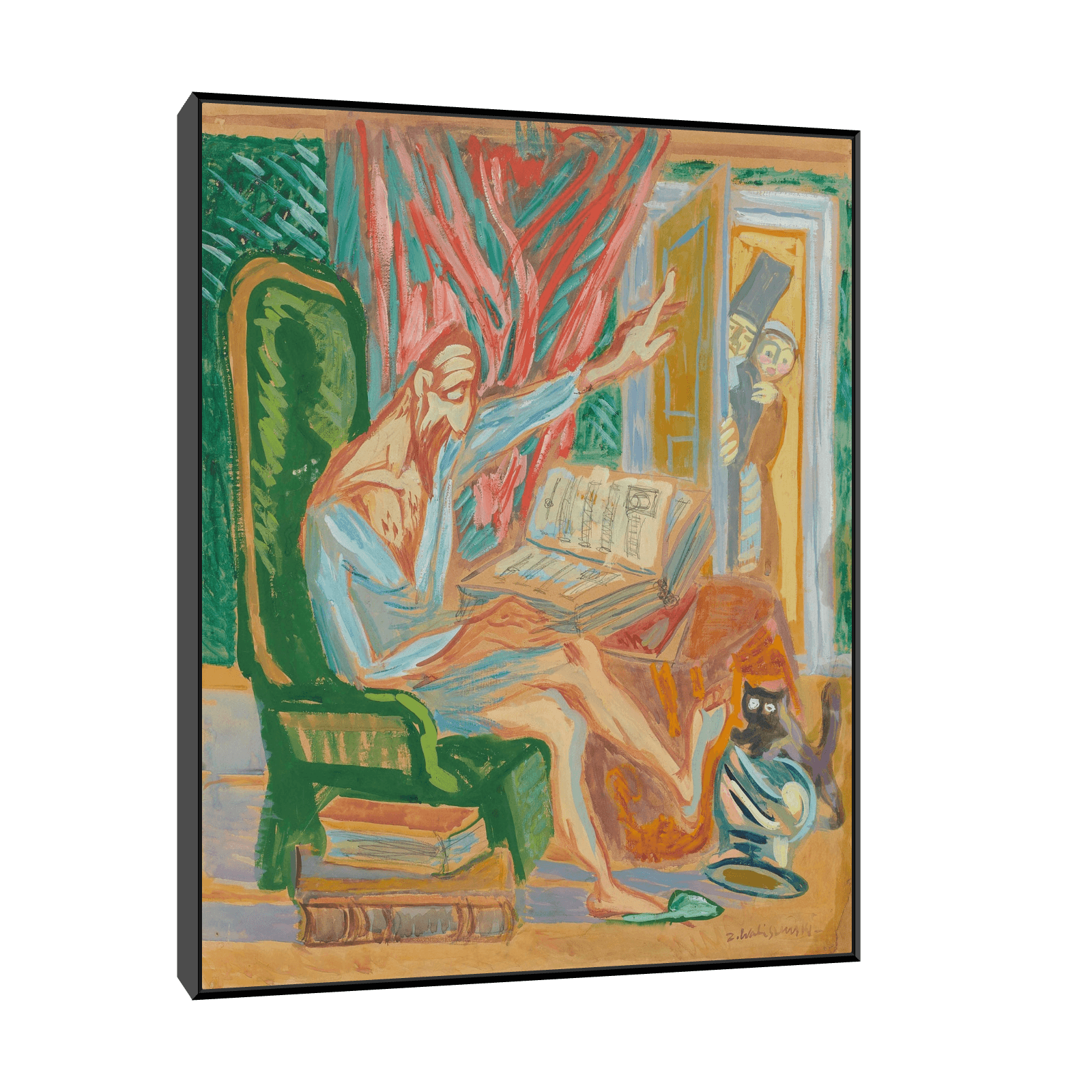 Don Quixote in an armchair, Zygmunt Waliszewski - ArtDeco Canvas