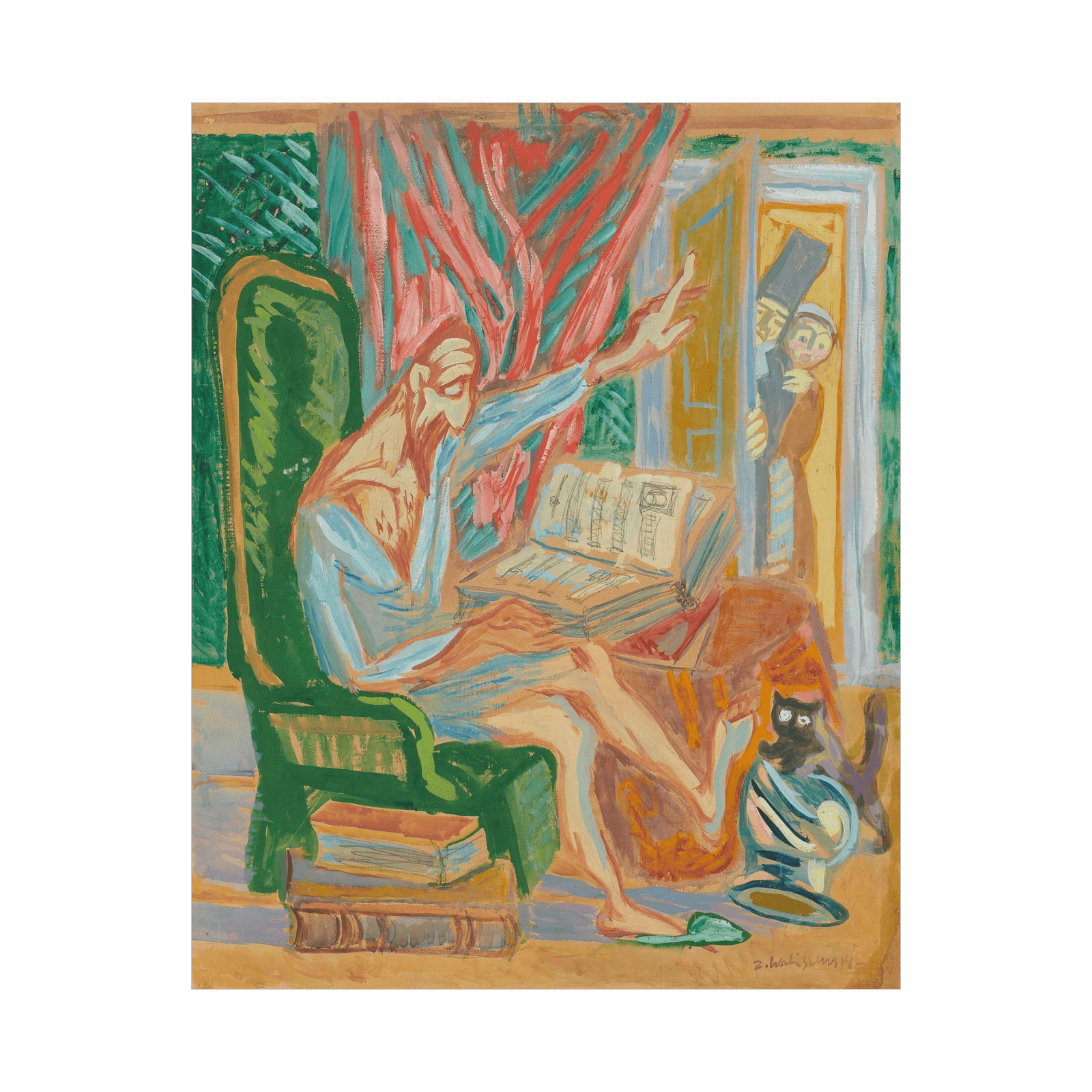 Don Quixote in an armchair, Zygmunt Waliszewski - ArtDeco Canvas