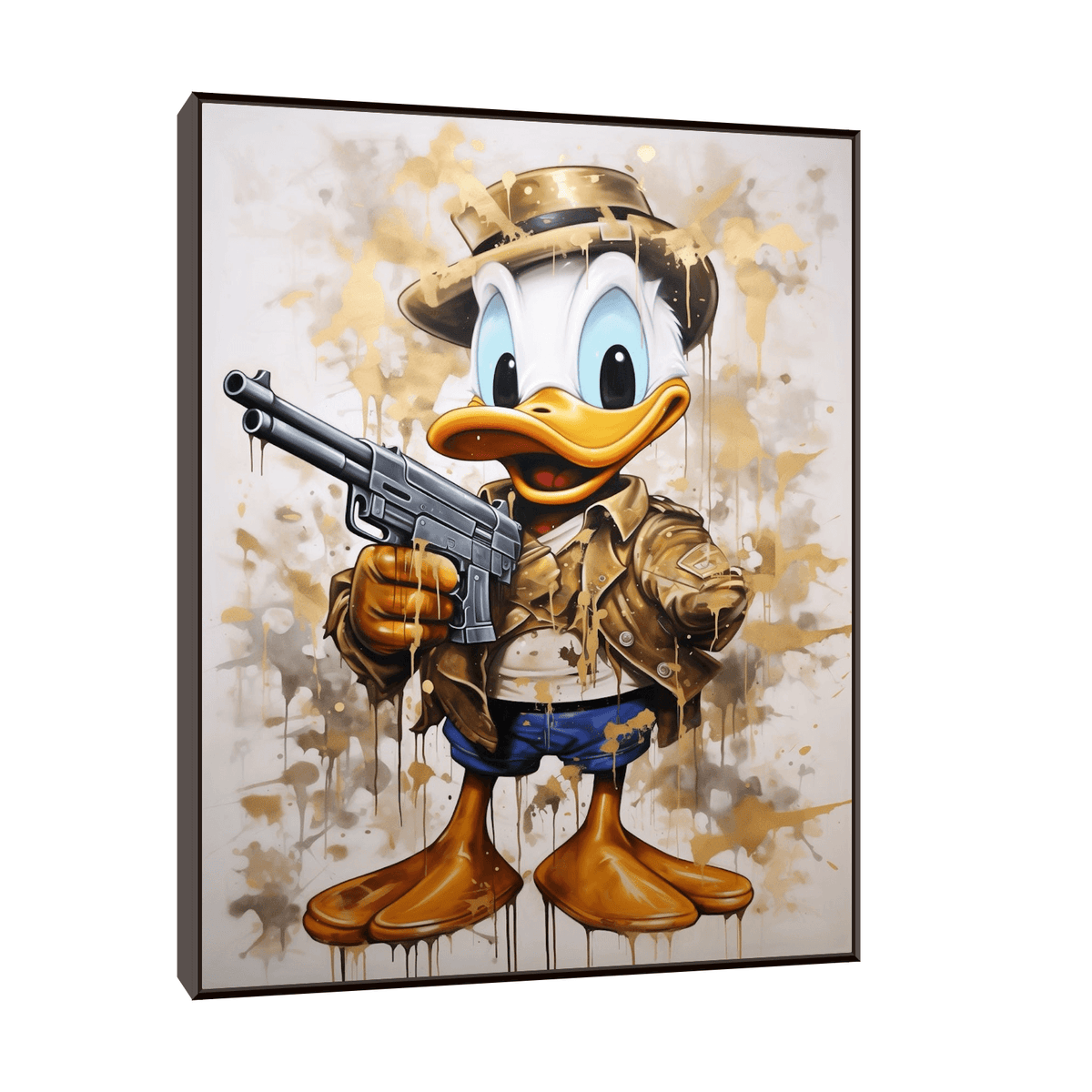 Donald with the vintage gun - ArtDeco Canvas