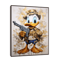 Donald with the vintage gun - ArtDeco Canvas