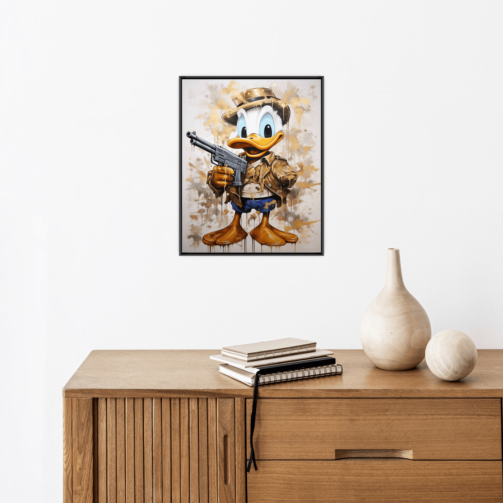 Donald with the vintage gun - ArtDeco Canvas