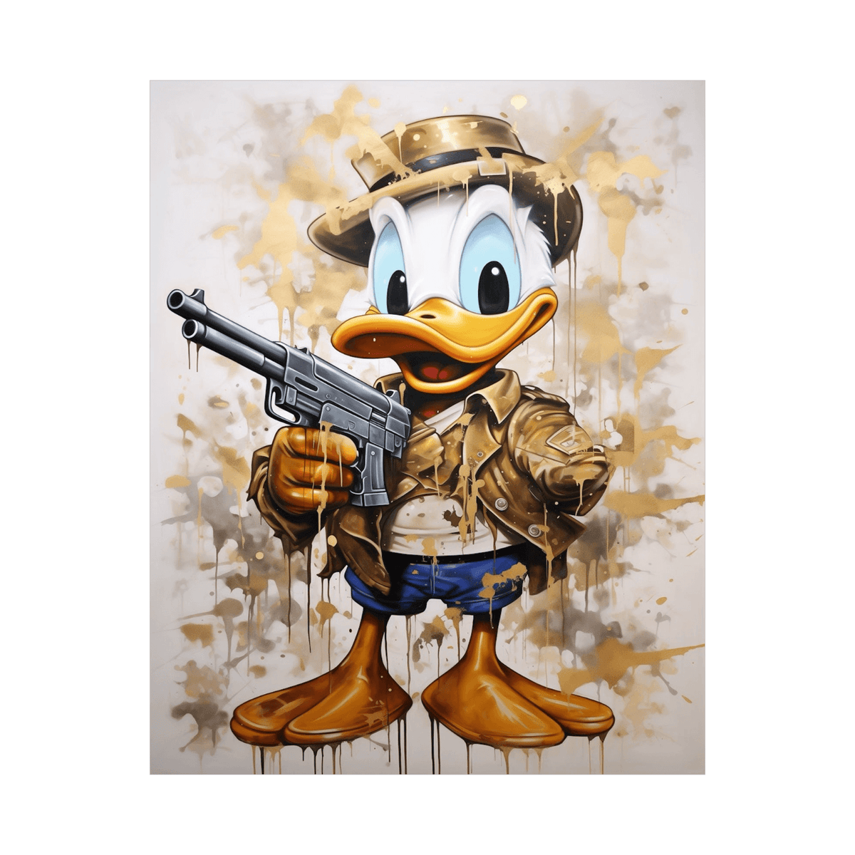 Donald with the vintage gun - ArtDeco Canvas