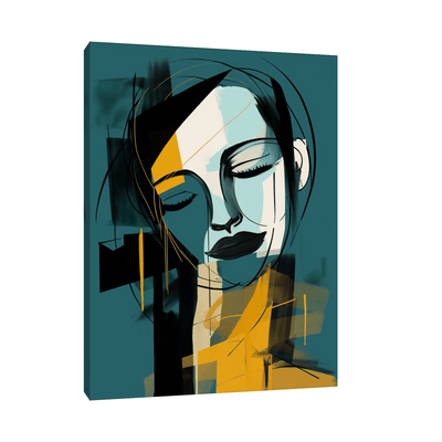 Dreaming girls face - ArtDeco Canvas