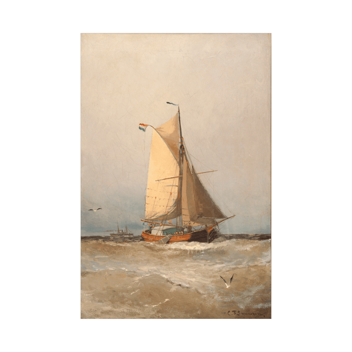 Dutch ship, Christian Fredrik Swensson - ArtDeco Canvas