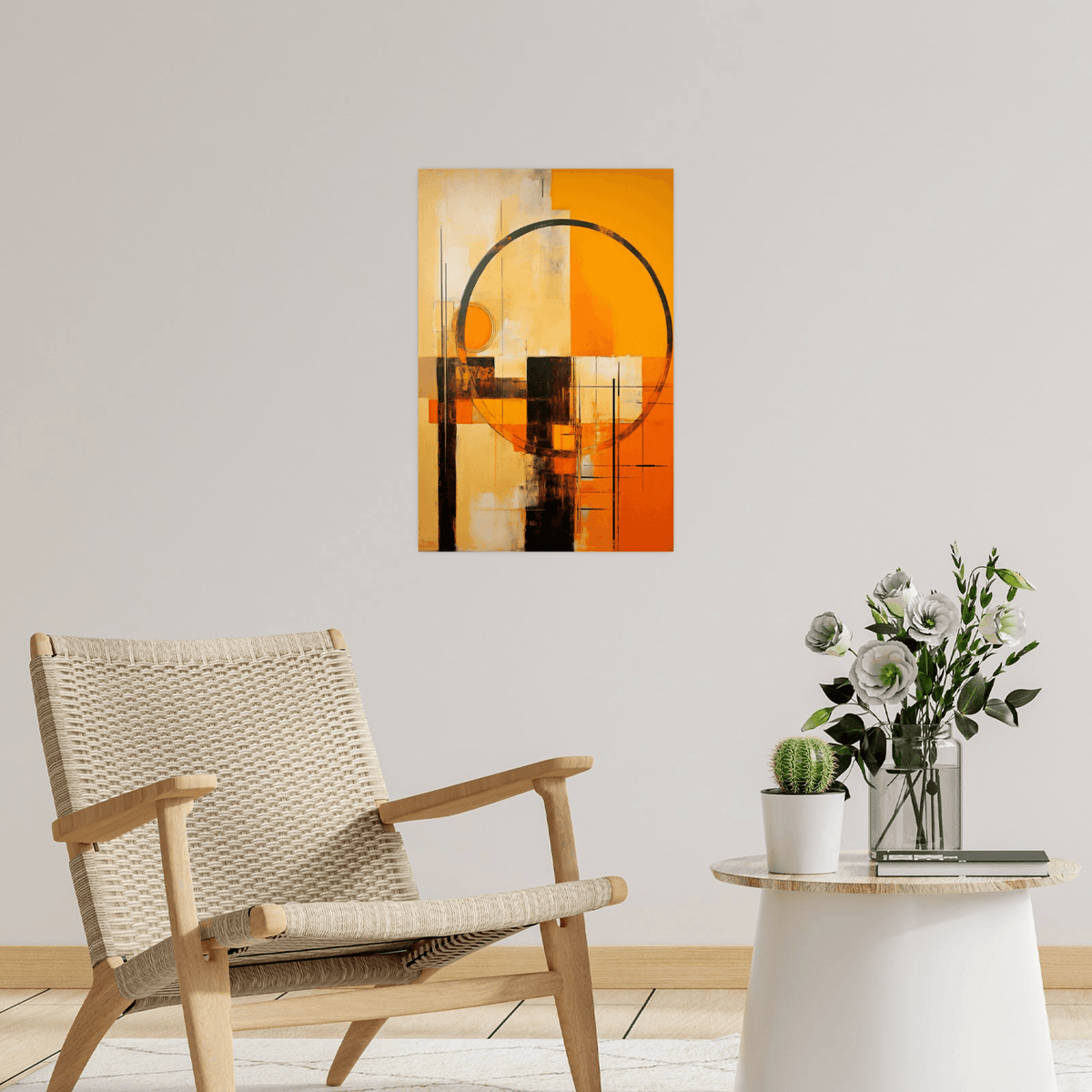 Dynamic Dimensions in orange - ArtDeco Canvas