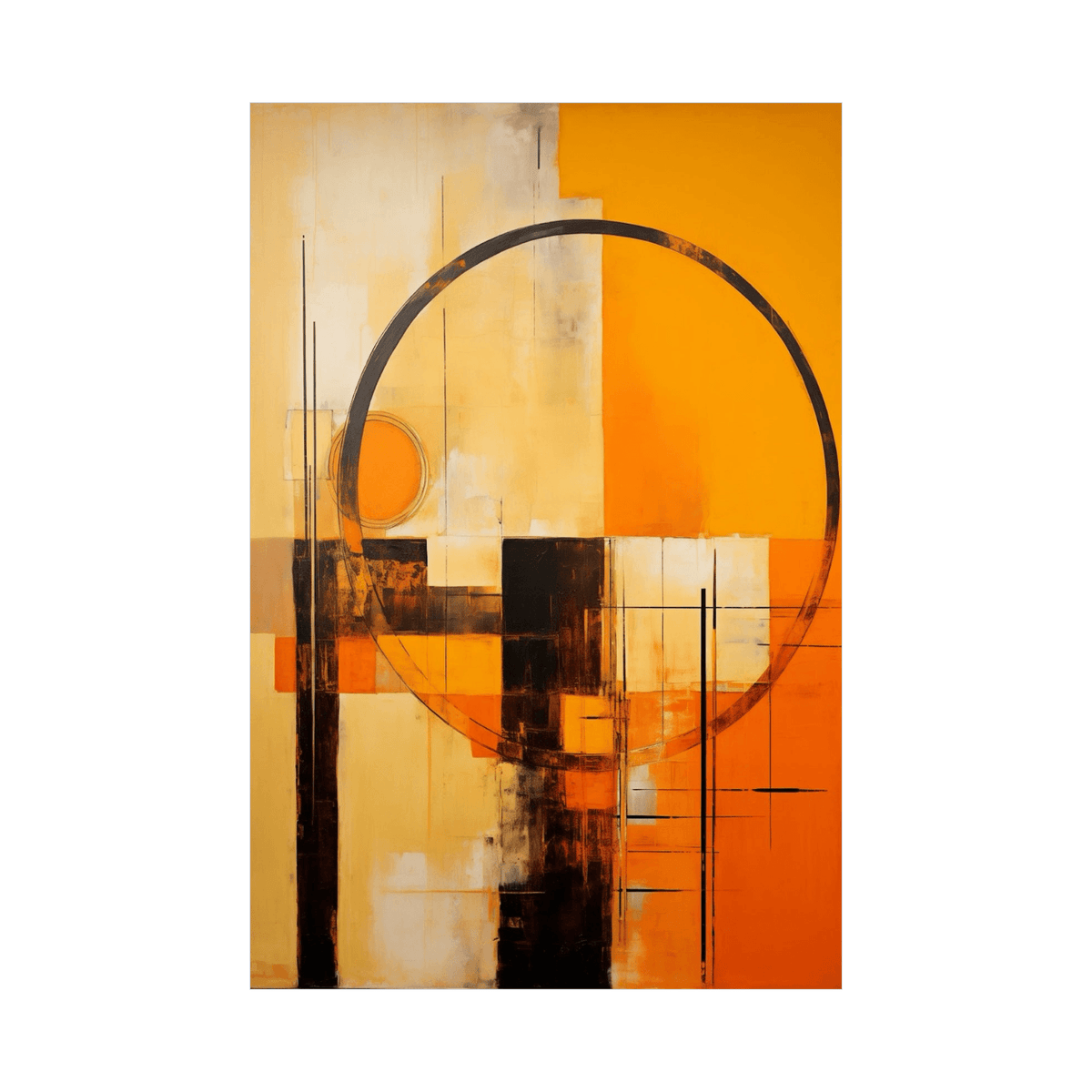 Dynamic Dimensions in orange - ArtDeco Canvas