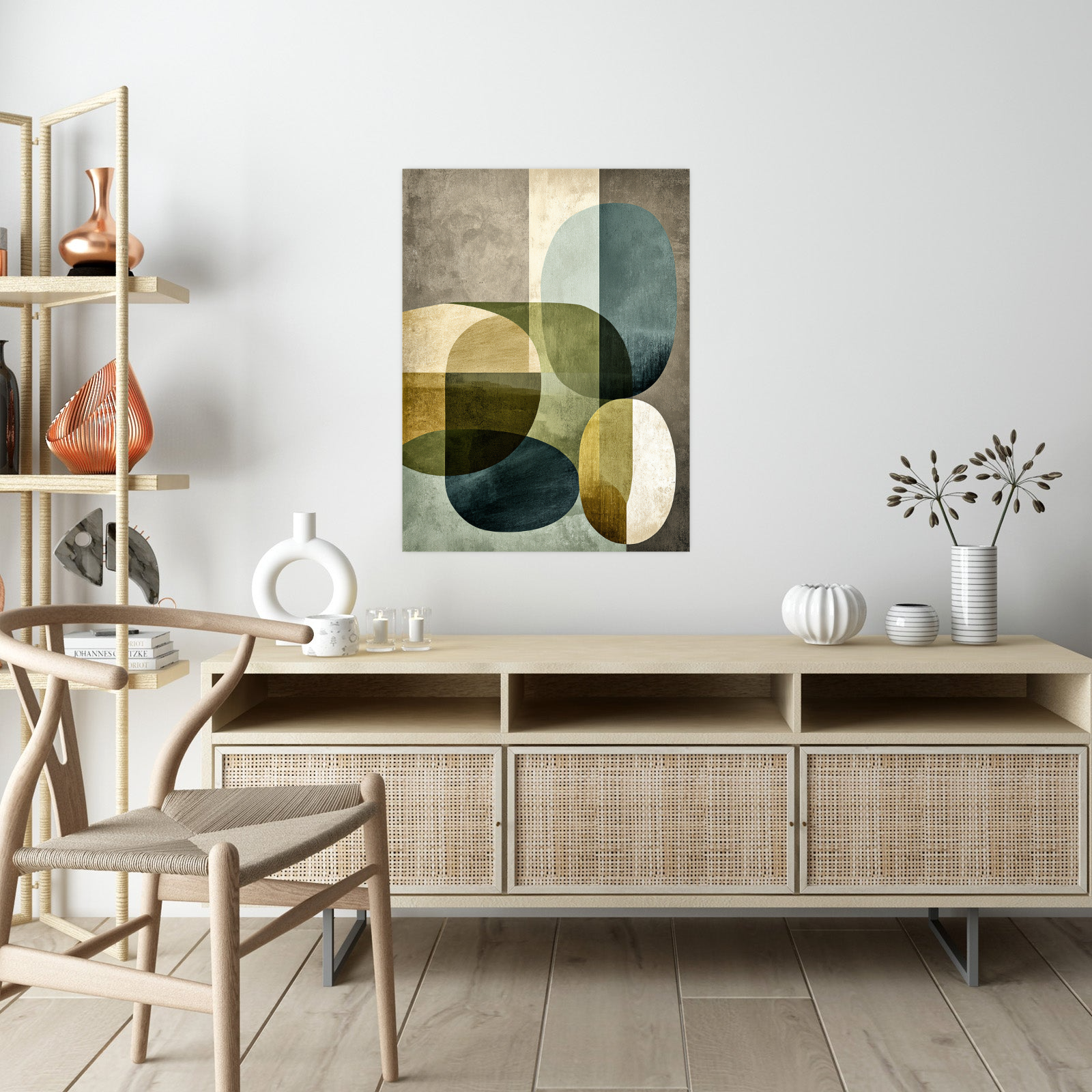 Elegant Harmony – Abstract Art Print in Earthy Tones