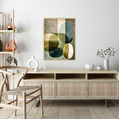 Elegant Harmony – Abstract Art Print in Earthy Tones