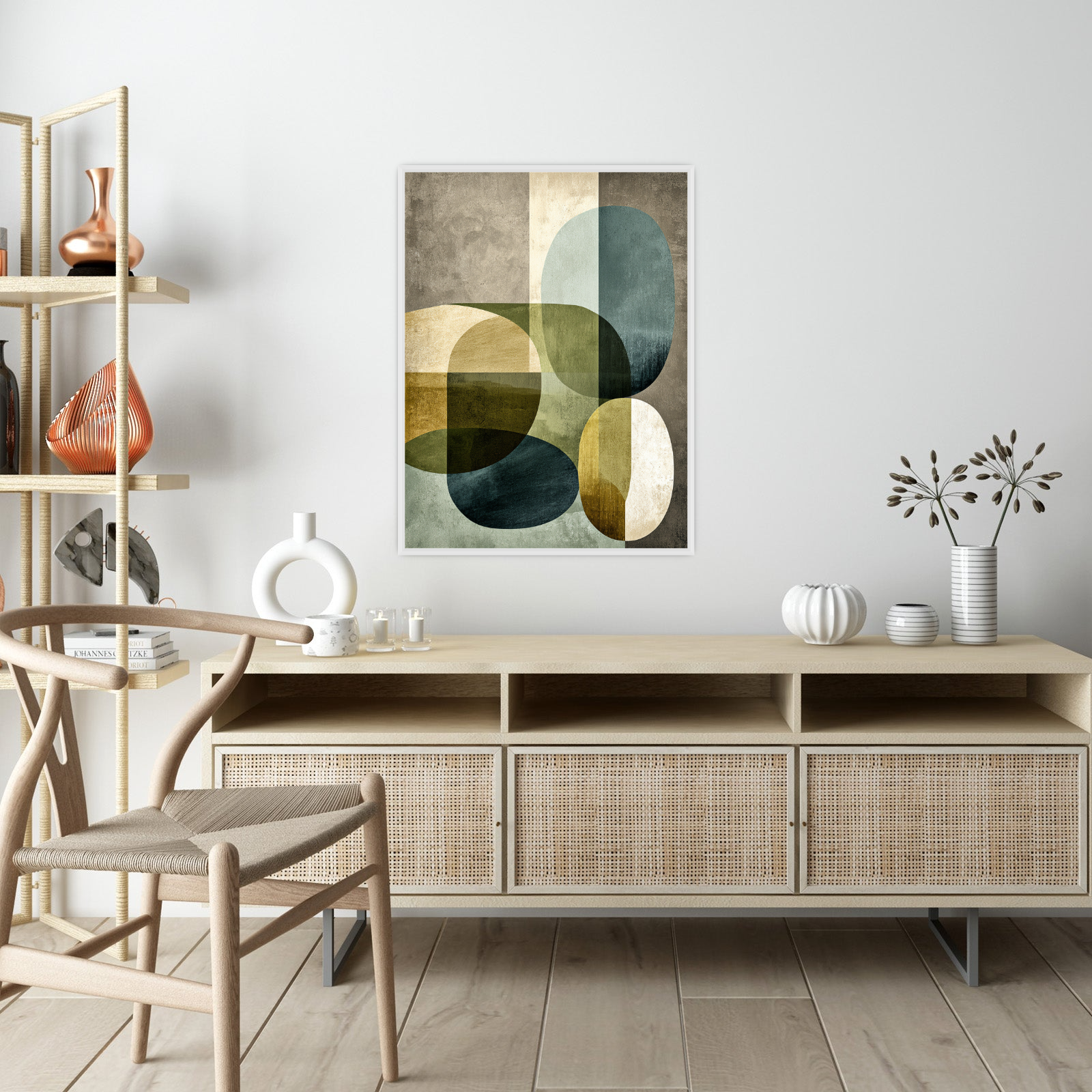Elegant Harmony – Abstract Art Print in Earthy Tones